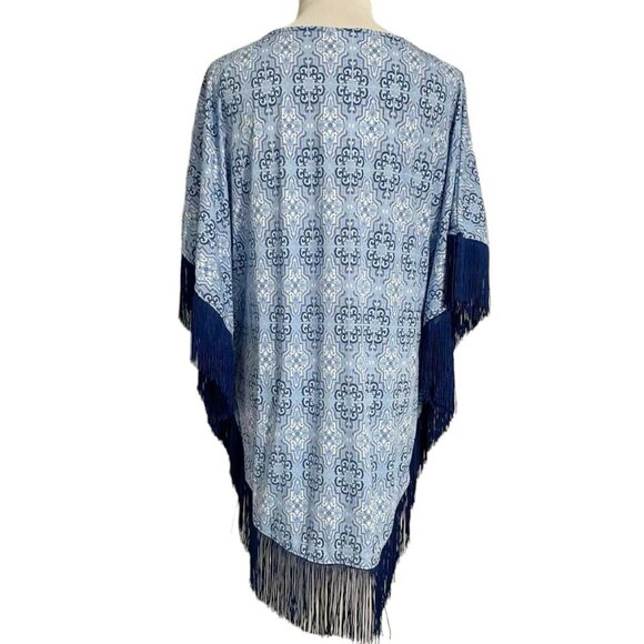 NEW Cabana Life Size Large  Top Cover Up SPF UPF Fringe - Picture 2 of 7